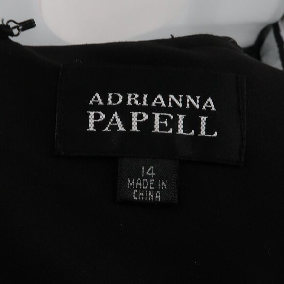 Adrianna Papell Black Cocktail Dress Size 14 - Picture 2 of 6